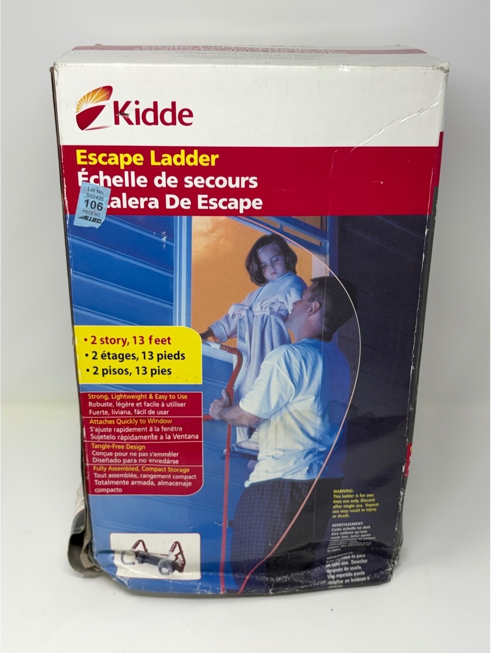 Kidde Escape Ladder 2 Story 13 Feet Portable Emergency Fire/